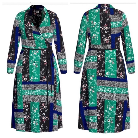 City Chic Wrap Patchwork-Print Midi Wrap
Dress Size XXL/24 - Picture 4 of 6